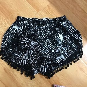Pom Pom Decorated PJs Shorts